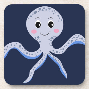Octopus under the sea kids pattern coaster