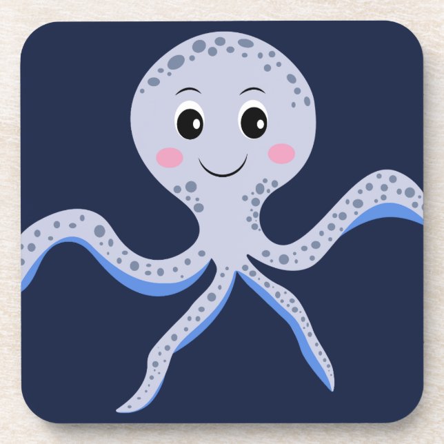 Octopus under the sea kids pattern coaster (Front)