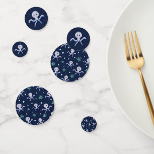 Octopus under the sea kids pattern confetti