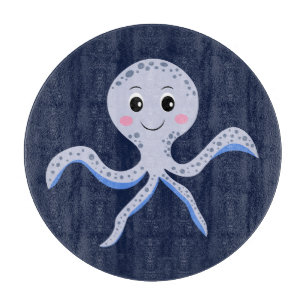 Octopus under the sea kids pattern cutting board