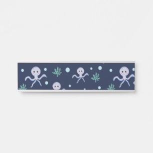 Octopus under the sea kids pattern door sign
