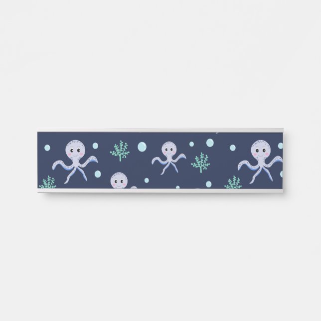 Octopus under the sea kids pattern door sign (Front)
