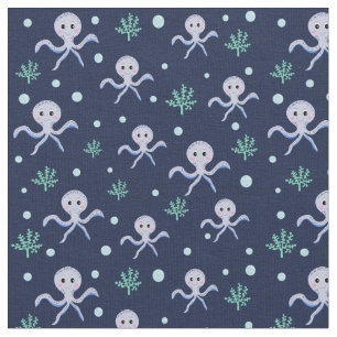 Octopus under the sea kids pattern  fabric