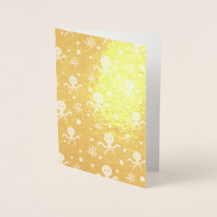 Octopus under the sea kids pattern foil card