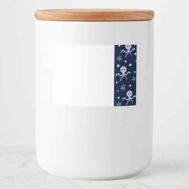 Octopus under the sea kids pattern food label (Front)