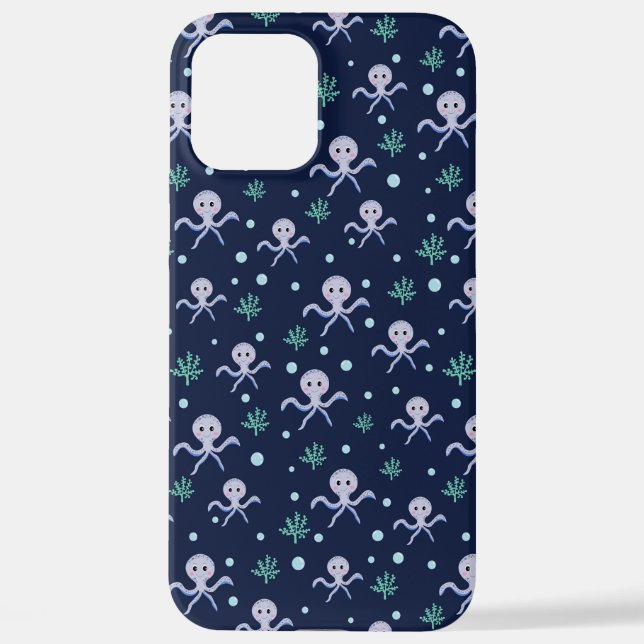 Octopus under the sea kids pattern iPhone case (Back)