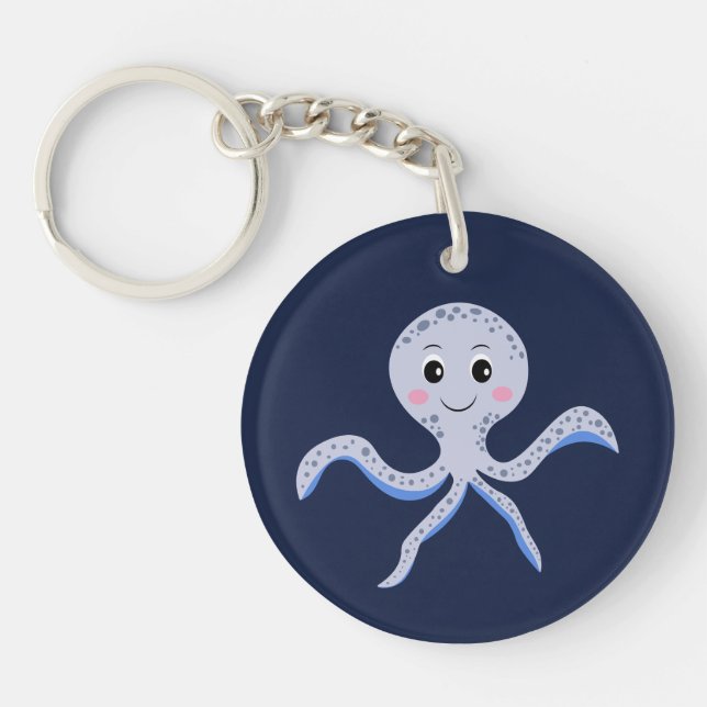Octopus under the sea kids pattern key ring (Front)