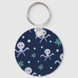 Octopus under the sea kids pattern key ring
