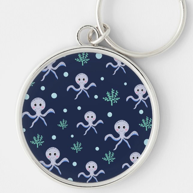 Octopus under the sea kids pattern key ring (Front)