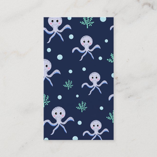 Octopus under the sea kids pattern loyalty card (Front)