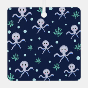 Octopus under the sea kids pattern metal tree decoration