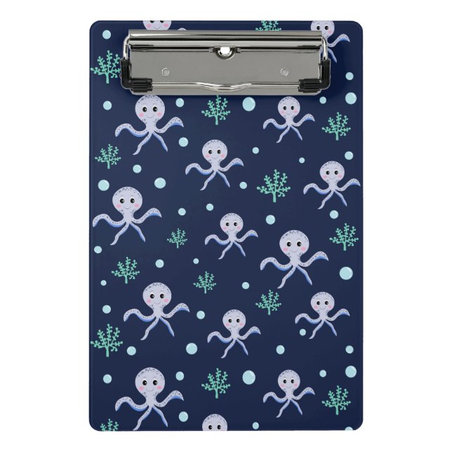 Octopus under the sea kids pattern mini clipboard (Front)