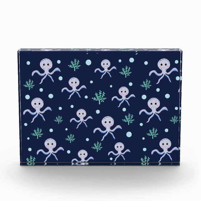 Octopus under the sea kids pattern photo block (Front)