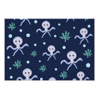Octopus under the sea kids pattern