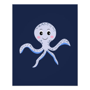 Octopus under the sea kids pattern photo print