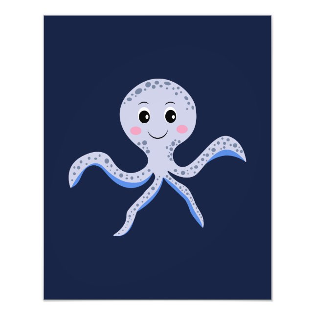 Octopus under the sea kids pattern photo print (Front)