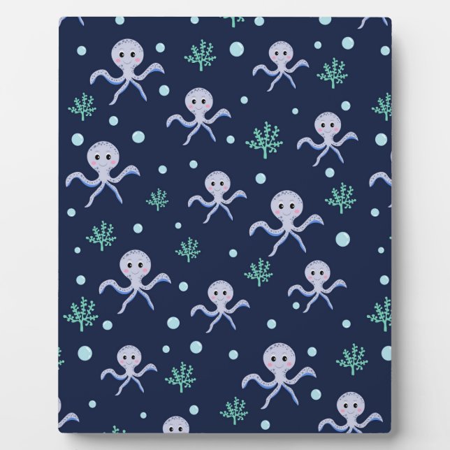Octopus under the sea kids pattern plaque (Front)