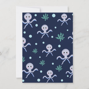 Octopus under the sea kids pattern save the date