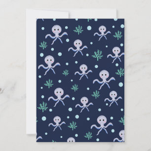 Octopus under the sea kids pattern save the date