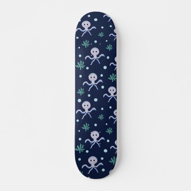 Octopus under the sea kids pattern skateboard (Front)