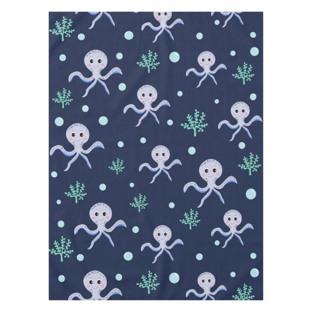Octopus under the sea kids pattern tablecloth (Front)