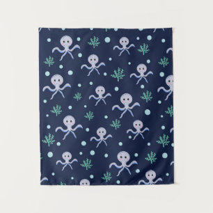 Octopus under the sea kids pattern tapestry