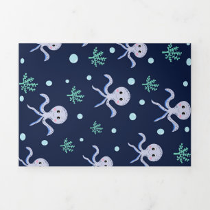Octopus under the sea kids pattern Tri-Fold programme