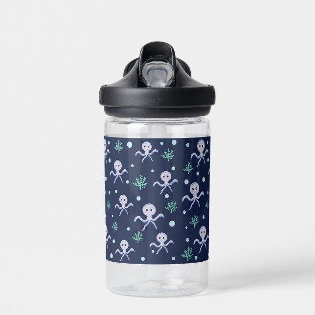 Octopus under the sea kids pattern water bottle (Front)