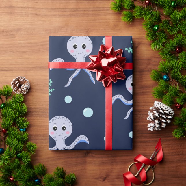Octopus under the sea kids pattern wrapping paper (Holiday Gift)