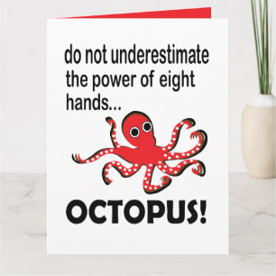 Octopus Under The Sea Ocean Animal Funny Octopus Card