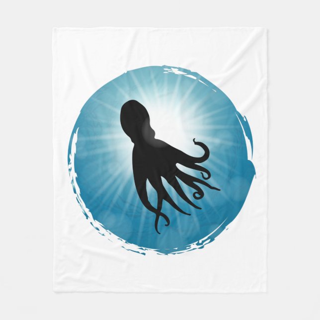 Octopus Underwater Aquatic Life Fleece Blanket (Front)
