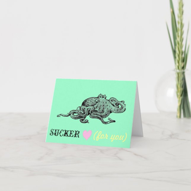 Octopus Valentine Holiday Card (Front)