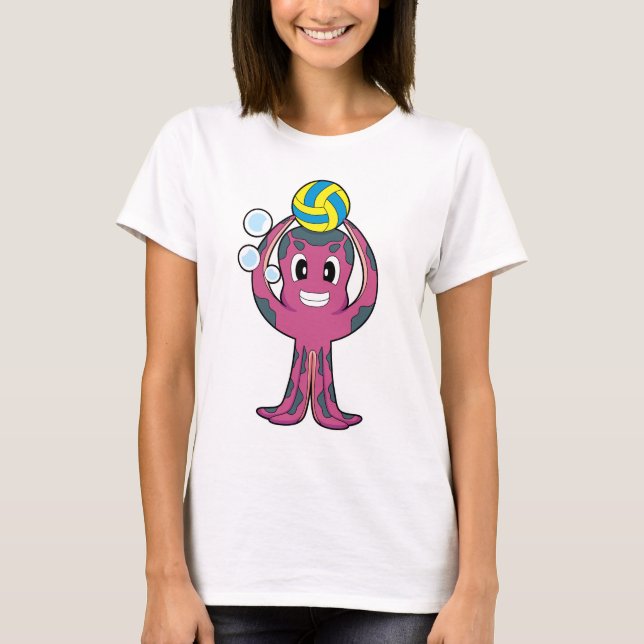 Octopus Volleyball player Volleyball Sports T-Shirt (Front)