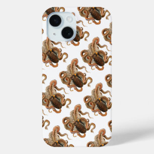 Octopus Vulgaris, Vintage Marine Life Animals iPhone 15 Case