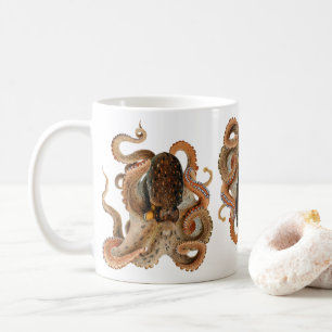 Octopus Vulgaris, Vintage Marine Life Animals Coffee Mug