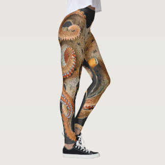 Octopus Vulgaris, Vintage Marine Life Animals Leggings