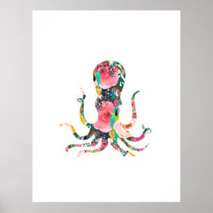 Octopus wall art nursery print