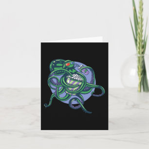 Octopus Watching A Movie - Detailed Graphic Design Card