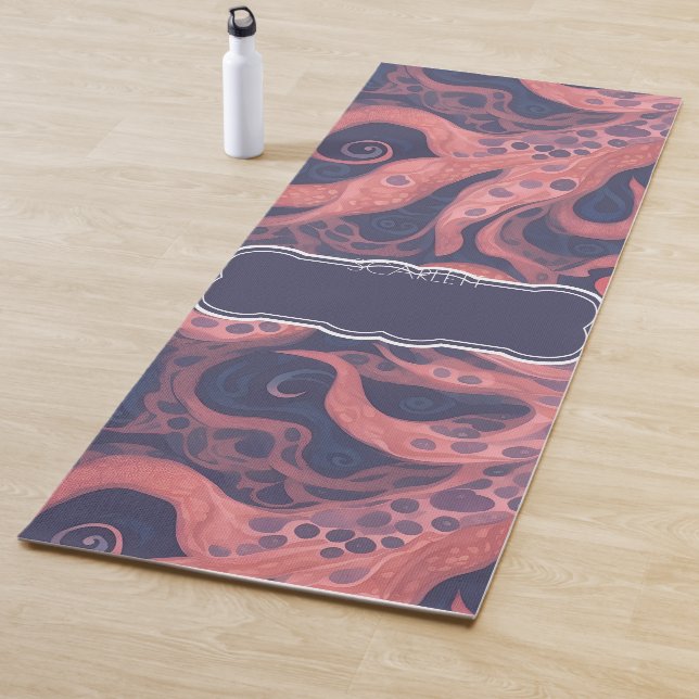 Octopus Watercolor Colourful Personalised Pattern Yoga Mat (In Situ)