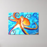 Octopus watercolor under the sea art