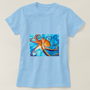Octopus watercolor under the sea art T-Shirt