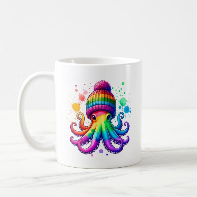 Octopus Wearing A Beenie Coffee Mug (Left)
