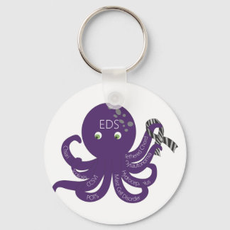 Octopus White Back Ground Key Ring