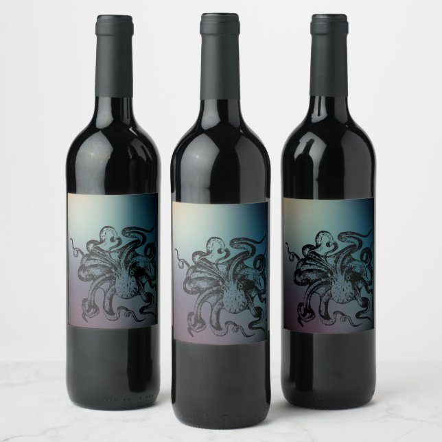 Octopus  wine label (Bottles)