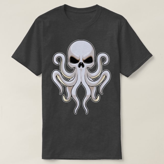 Octopus with 8 Arms Skull T-Shirt (Design Front)