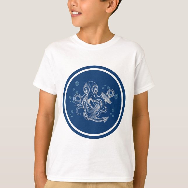 Octopus with Anchor T-Shirt (Front)