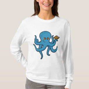 Octopus with Book T-Shirt