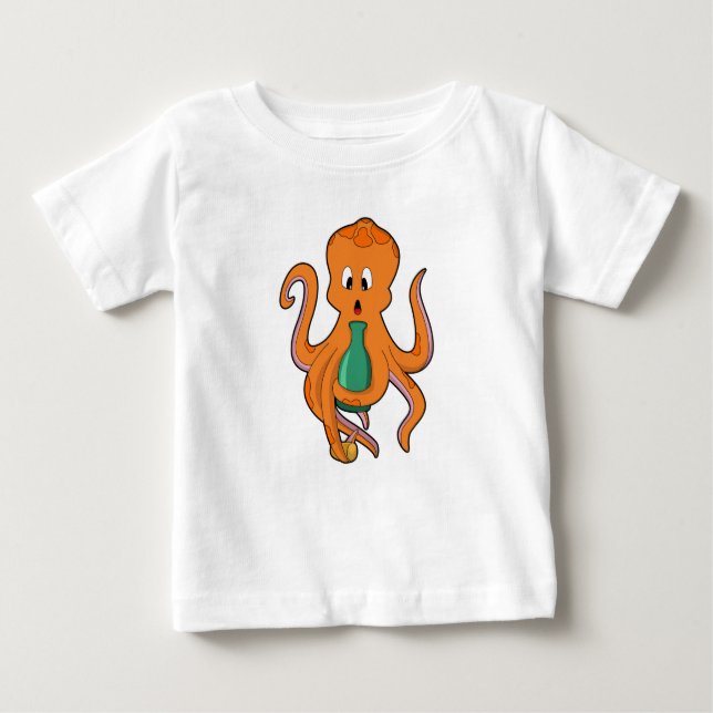 Octopus with Bottle.PNG Baby T-Shirt (Front)