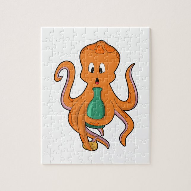 Octopus with Bottle.PNG Jigsaw Puzzle (Vertical)
