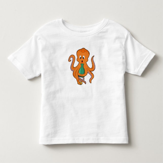 Octopus with Bottle.PNG Toddler T-Shirt (Front)